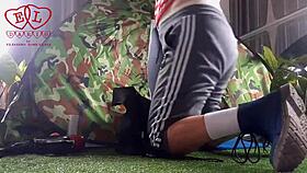 stranger dominates nudist lady pussy fuck in forest camp