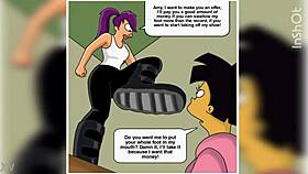 Leela's feet choke deepthroat gagging her into submission