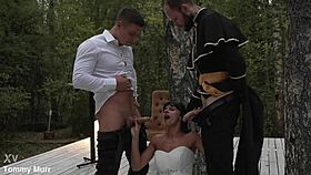 she's squeezing in one last wild mmf threesome with two monster cocks before her wedding day hits