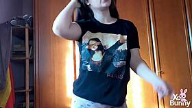 brunette slave farts nonstop in bdsm pov humiliation tease