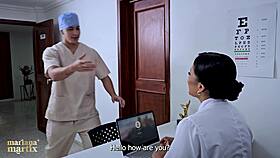 Surgeon sneaks huge cock into Mariana Matrix's juicy ass in bathroom night shift 💦🍑👀