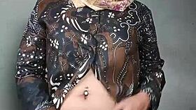 asian hijab ladyboy explores solo pleasures intimately