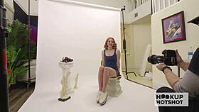 Riley Jean begs Bryan Gozzling for extreme backstage pussy pounding now