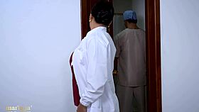 Surgeon sneaks huge cock into Mariana Matrix's juicy ass in bathroom night shift 💦🍑👀