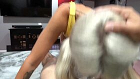 Stepfamily Taboo Ignored as Big Tit Blonde Bimbo Rides Stepstud's Monster Cock Hard