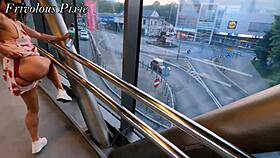 strangers catch horny milf flashing pussy public in wild compilation