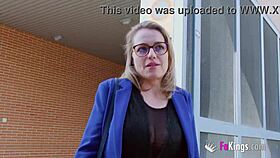 eager milf quits job for big tits blowjob fun we all win