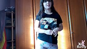 brunette slave farts nonstop in bdsm pov humiliation tease