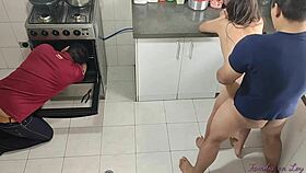 Latina milf seduces me for kitchen ass fucking