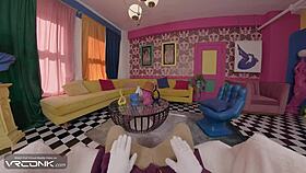 Veruca Salt cosplay slut blows and rides Willy Wonka's huge cock!