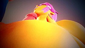Yellow babe's big boobs give sloppy blowjob pussy tease