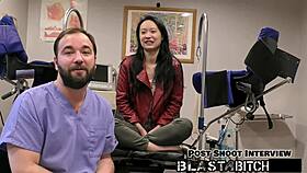 zoe lark's shaved pussy takes pov blowjob cum blast backstage