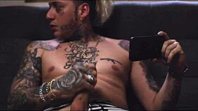 hot babe catches guy jerking off and grabs his cock to fuck hard