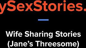 jane's wild threesome adventure sharing her eager body with couple