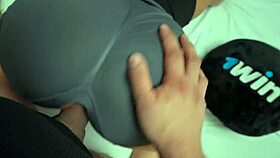 every night i do this booty workout routine with neighbor, shaking my huge latina ass in leggings 🍑🔥💦