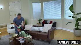 Amenna Green Gulps Cock Before Getting Caught!
