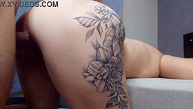 Wife cheats bareback, bangs husband's friend rough with big cock in tight pussy closeup.