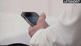 Lesbian babes lure guy into sizzling threesome fantasy