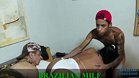 madrasta joins enteados for wild fucking in red sheer see through outfit full video