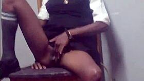 fuck yeah! skinny schoolgirl slut masturbates tight wet pussy on chair!