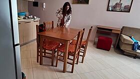 Mature Housewife Stunned by Young Stud's Monster Cock in Kitchen Tease