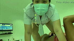thai nurse lets chubby patient cum in mouth after hardcore hospital fuck