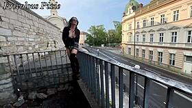 strangers catch horny milf flashing pussy public in wild compilation