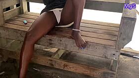 im sexy african slut goin wild naughty on beach