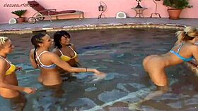 girls, doesn't this lesbian foursome with dildos make you squirt already?