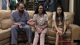 angel santana and aria nicole spread for first gyno exam closeups