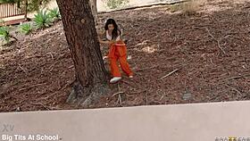 Horny jailbird Lulu Chu craves massive cock from Reese Robbins 😈🍆💦