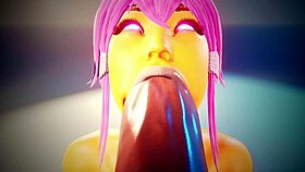 Yellow babe's big boobs give sloppy blowjob pussy tease