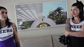 roommate cheerleader gets atomic wedgie with ass shaking and clothes ripped 😈🍑