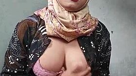 asian hijab ladyboy explores solo pleasures intimately