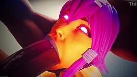 Yellow babe's big boobs give sloppy blowjob pussy tease