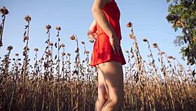 Hot Milf Flashes Her Sexy Thong Ass In Short Skirt Outdoors