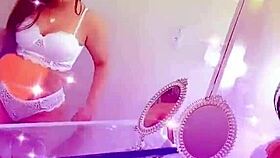 queen bee brunette with tanned skin and beautiful soft hair records steamy lingerie videos in private