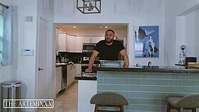 hey, bbc streamer artemis blows under table by roommate bea york's big ass