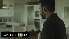 Ebony babe moans wildly as daddy licks spanks her wet shaved pussy