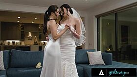 Girlsway Charlotte Sins Melissa Stratton Scissor Fuck In Wedding Fantasy