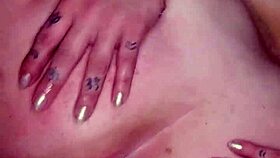 Squirting orgasm from intense dildo play