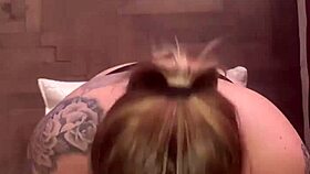 black bull bends blonde slut over for deep doggystyle cumshot