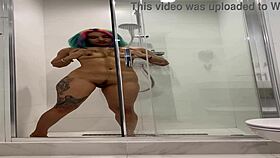 naked roxy showers moaning masturbates with toys solo.