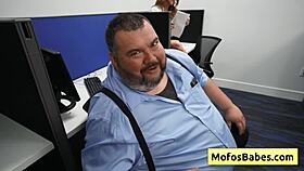 Horny big-boobed milf secretary Sasha Pearl Parker Ambrose fingers pussy wildly at work