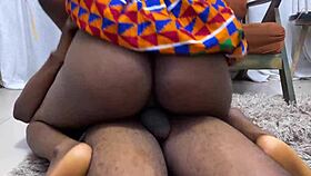 Ghana maid rides big cock driver in wild bent-over creampie action!