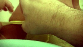 watch jenny welch tease in yellow pantyhose seducing that older guy