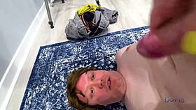 daniel kneels as livie blainn's devoted cum worshipper in intense session