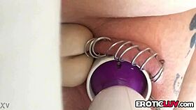 Horny Babe Slams Toys In Pierced Pussy!