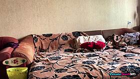 russian teen fingers her wet hairy pussy solo