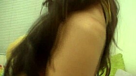 watch jenny welch tease in yellow pantyhose seducing that older guy